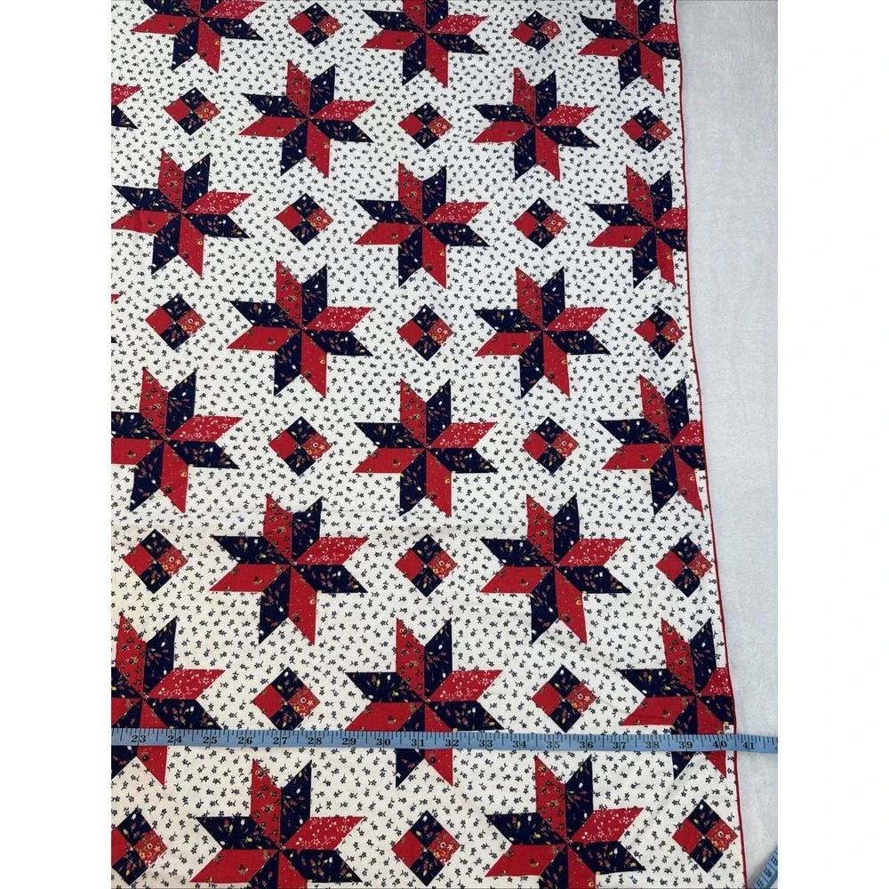 Patriotic‎ Red White Blue Star Tablecloth Thin Cotton Square 40x40